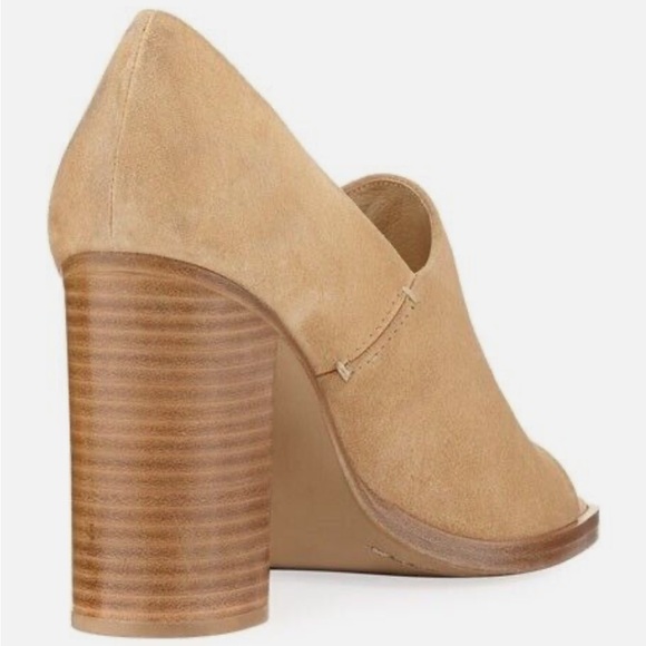 Rag & Bone Myra Peep Toe Suede Heels in Dune NEW - Picture 4 of 14